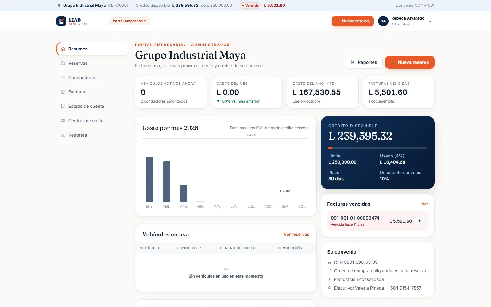 Captura real: Portales de clientes