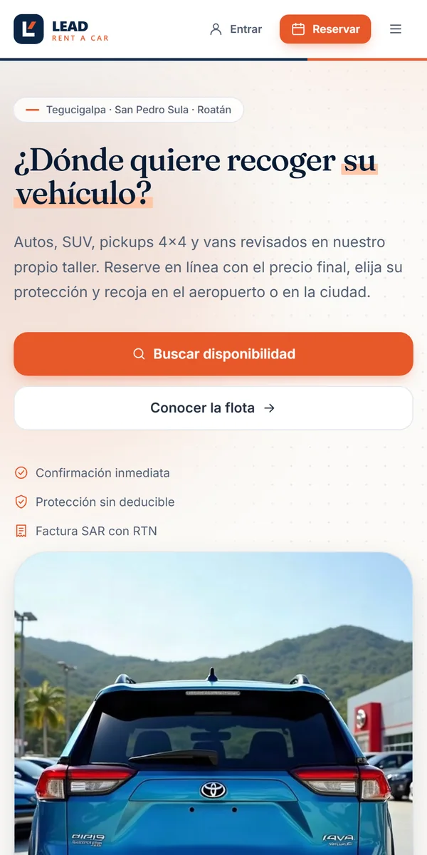 Versión móvil: Sitio de reservas
